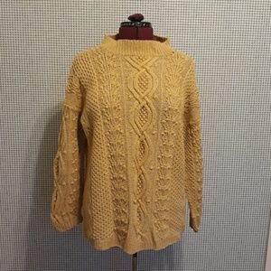 Express gold cable knit sweater
